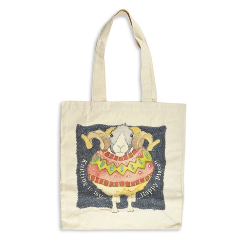 Emma Ball, Cotton Canvas Bag - Knitting Is My Happy Place
